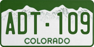 CO license plate ADT109