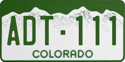 CO license plate ADT111