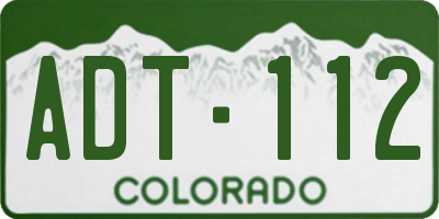 CO license plate ADT112