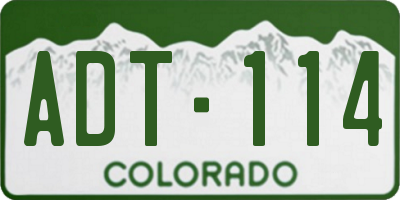 CO license plate ADT114