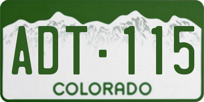 CO license plate ADT115