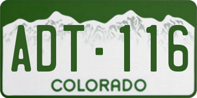 CO license plate ADT116