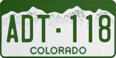 CO license plate ADT118