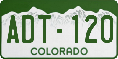 CO license plate ADT120