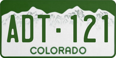 CO license plate ADT121