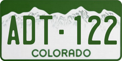 CO license plate ADT122
