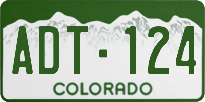 CO license plate ADT124