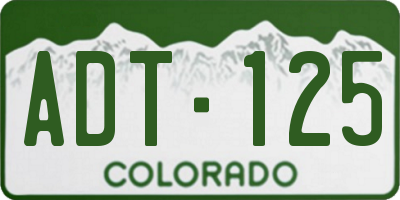 CO license plate ADT125