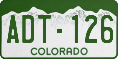 CO license plate ADT126