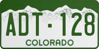 CO license plate ADT128