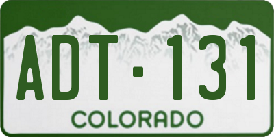 CO license plate ADT131