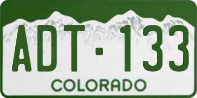 CO license plate ADT133
