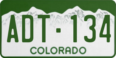 CO license plate ADT134