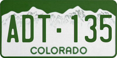 CO license plate ADT135