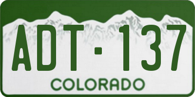 CO license plate ADT137