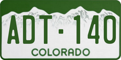 CO license plate ADT140