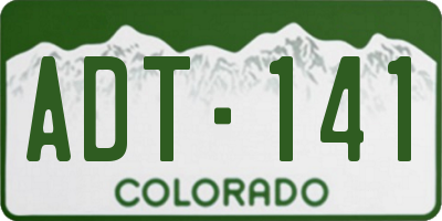 CO license plate ADT141