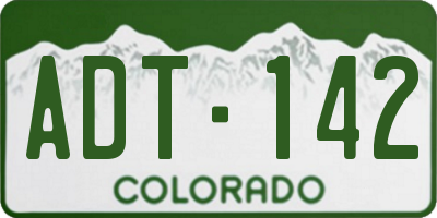 CO license plate ADT142