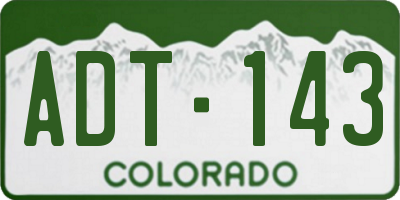 CO license plate ADT143