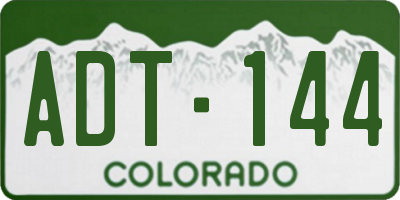CO license plate ADT144