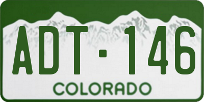CO license plate ADT146