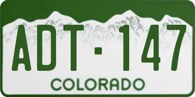 CO license plate ADT147