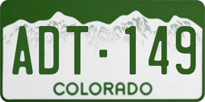 CO license plate ADT149