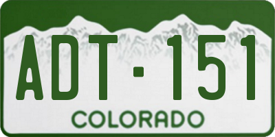 CO license plate ADT151