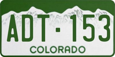 CO license plate ADT153