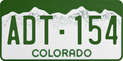 CO license plate ADT154