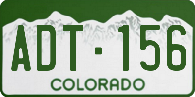 CO license plate ADT156