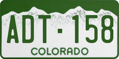 CO license plate ADT158