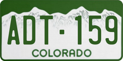 CO license plate ADT159