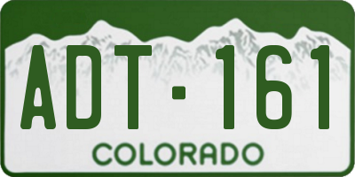 CO license plate ADT161