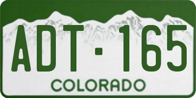 CO license plate ADT165