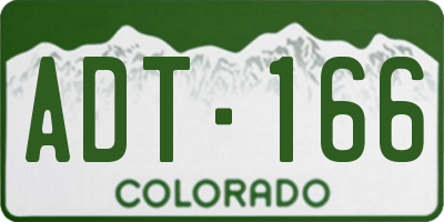 CO license plate ADT166