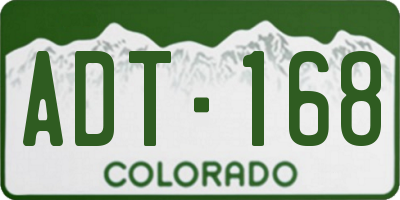 CO license plate ADT168