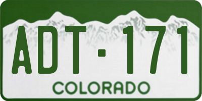 CO license plate ADT171