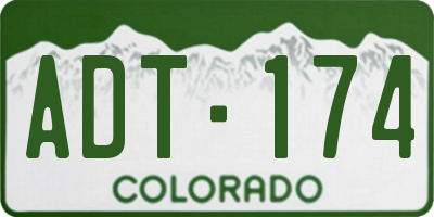 CO license plate ADT174