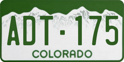 CO license plate ADT175