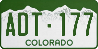 CO license plate ADT177