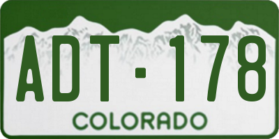 CO license plate ADT178
