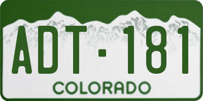 CO license plate ADT181