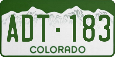 CO license plate ADT183