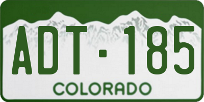CO license plate ADT185