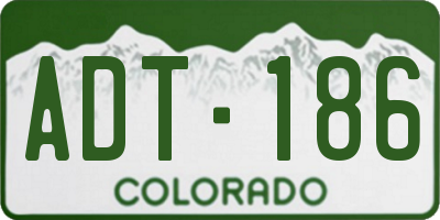 CO license plate ADT186