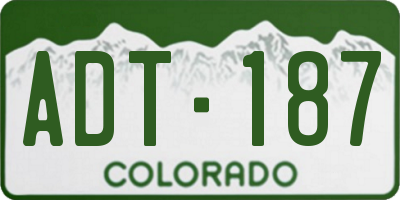 CO license plate ADT187