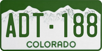 CO license plate ADT188