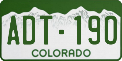 CO license plate ADT190