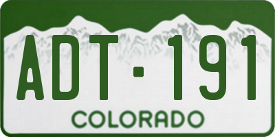 CO license plate ADT191